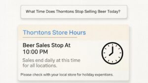 What Time Does Thorntons Stop Selling Beer Today